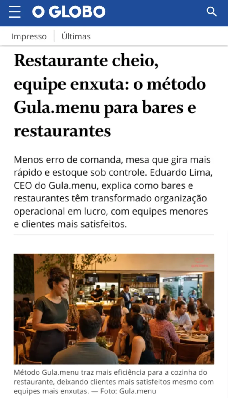 Gula Menu - O Globo