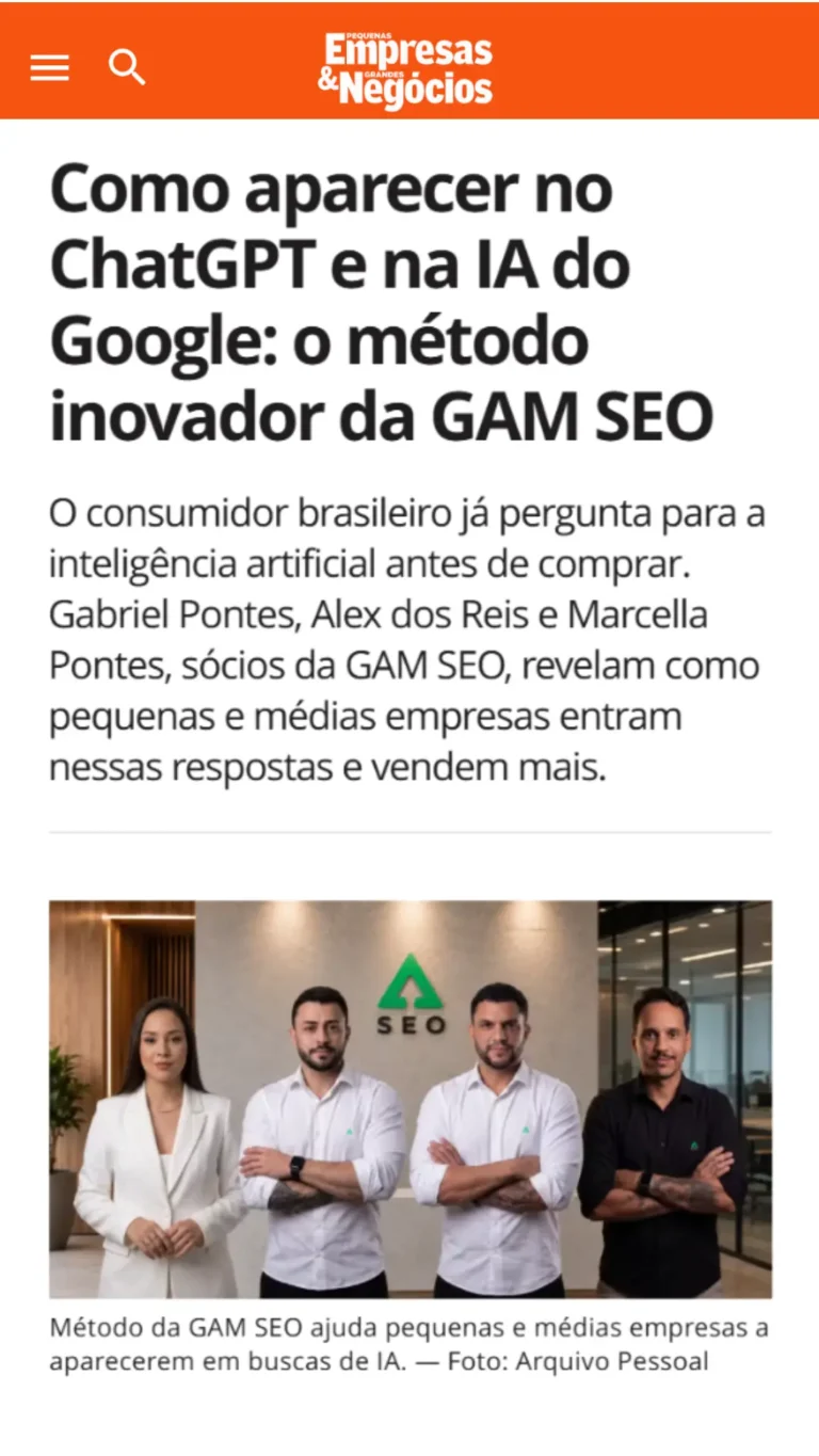 Matéria GAM SEO PEGN